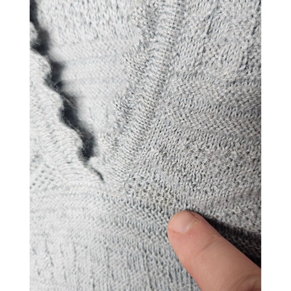 OLEANA Norway Women's Sweater 100% Alpaca Long Chunky Pointelle V-Neck Whimsical - Picture 4 of 11